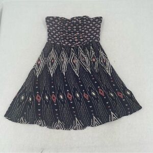ROXY Womens Strapless Navy Summer Dress Aztec print size: Small